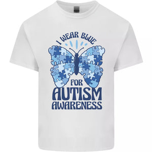 Wear Blue For Autism Butterfly Autistic Mens Light - 100 % Cotton