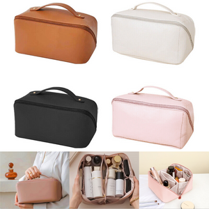 Large Leather Cosmetic Bag