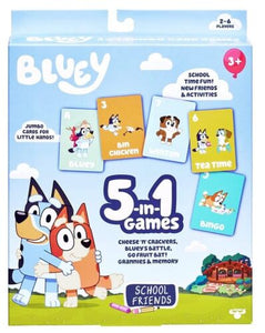 Official Bluey 5-in-1 Card Game Set 53 Jumbo Playing Cards Snap, Old Maid & More