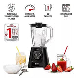 Tefal Blendforce II Blender For Kitchen Smoothies Shakes Ice Crushing - Black