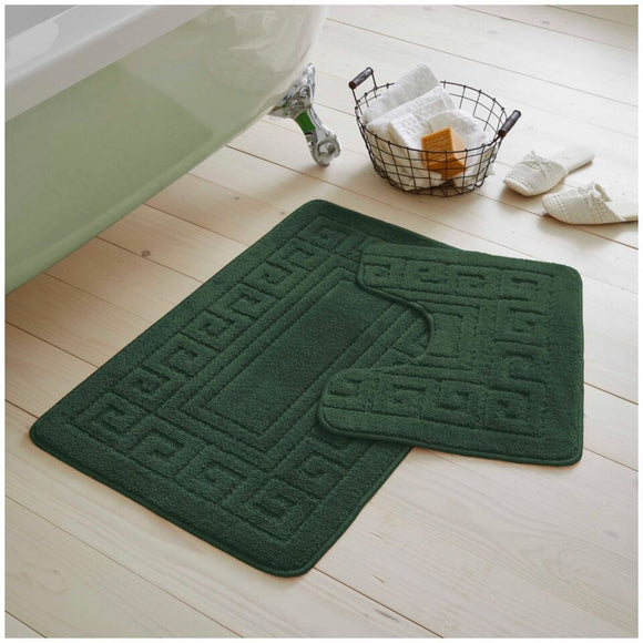 Non Slip 2 Pc Bath Mat & Pedestal Set