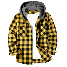 Load image into Gallery viewer, Mens Plaid Check Hooded Shirt