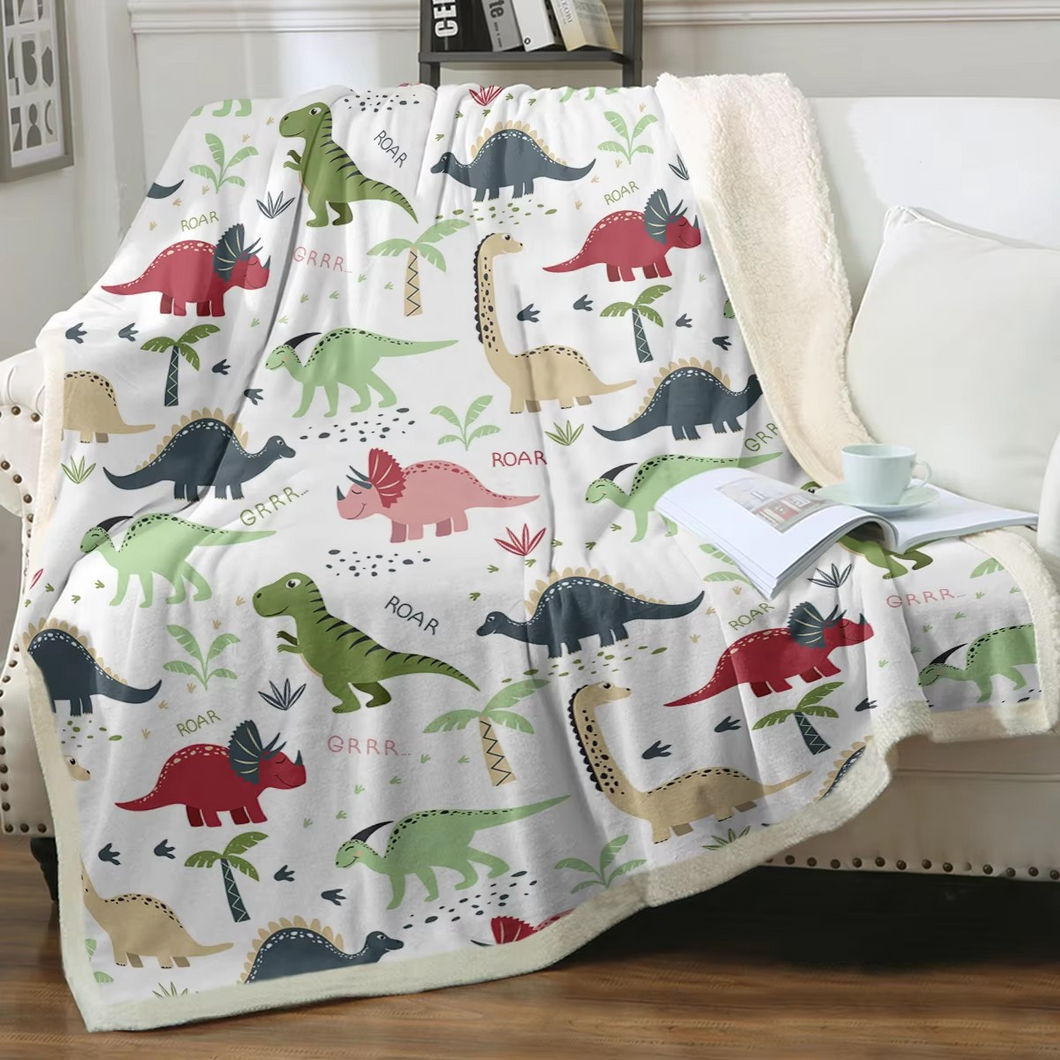 Dinosaur Print Fleece Blanket