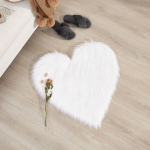 Faux Sheepskin Heart Rug