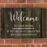 Personalised Walnut Wood Grain Metal Sign