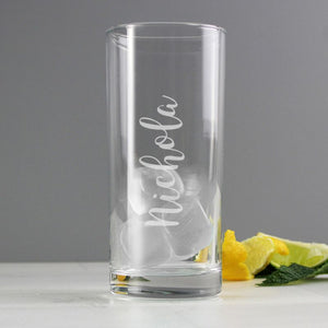 Personalised Name Only Engraved Hi Ball Glass