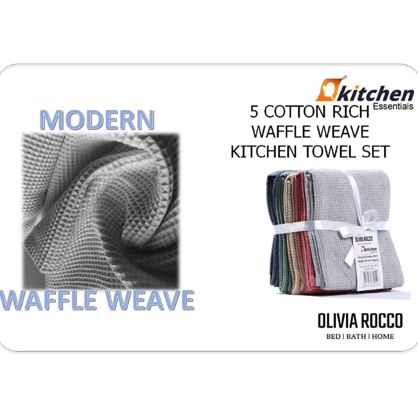 20 Pack Waffle Kitchen Tea Towels