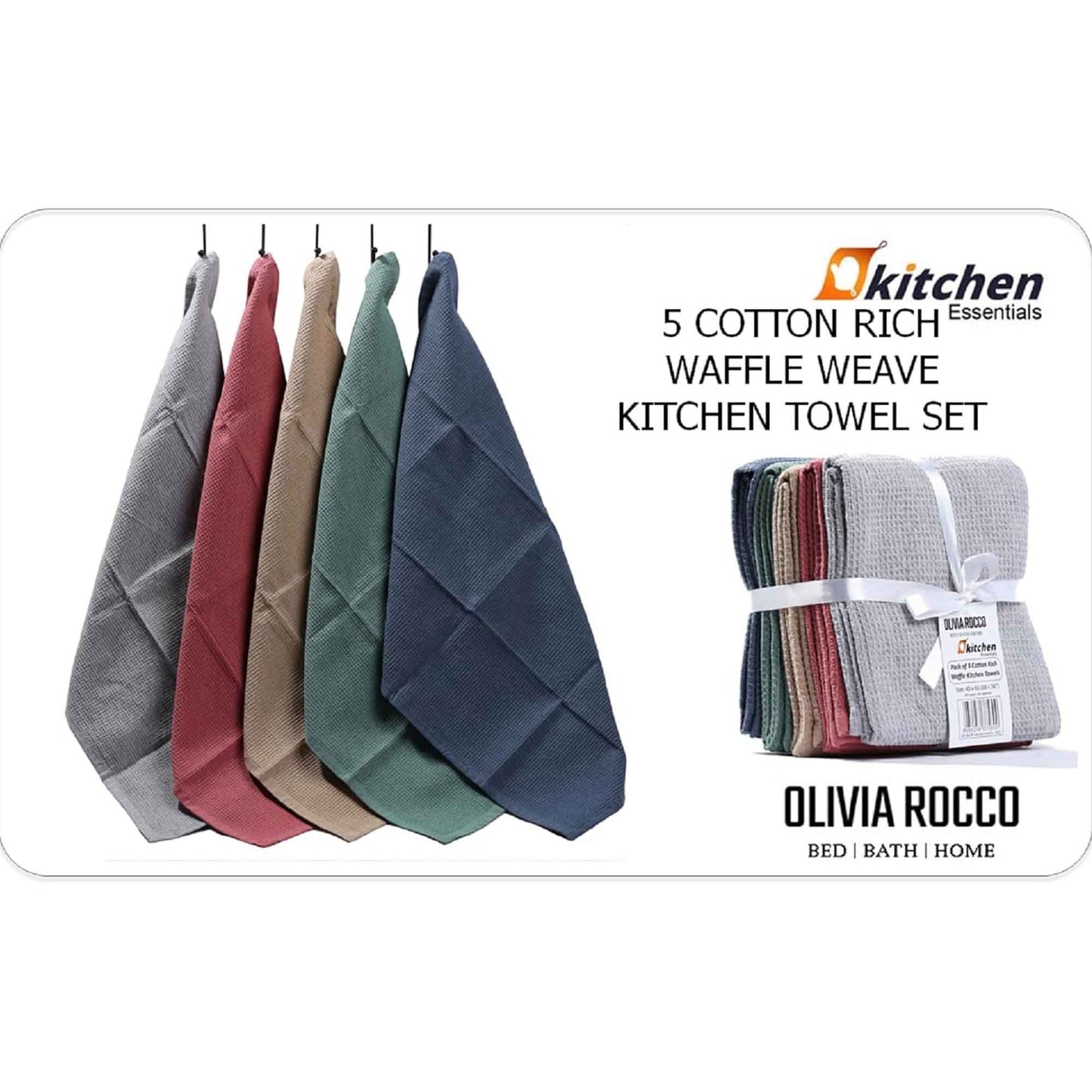 20 Pack Waffle Kitchen Tea Towels