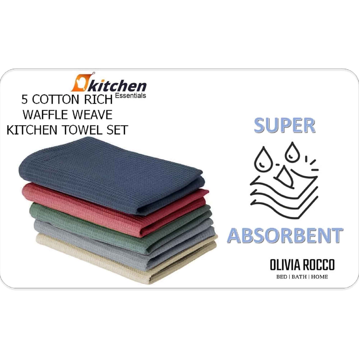 20 Pack Waffle Kitchen Tea Towels