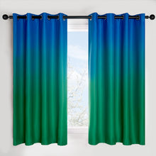 Load image into Gallery viewer, Kids Ombre Blackout Curtains - Blue/Green