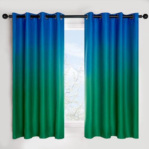 Kids Ombre Blackout Curtains - Blue/Green