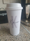 Personalised Initial & Name Double Walled Travel Mug