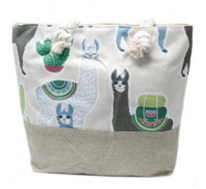 Rope Handle Bag - Llamas