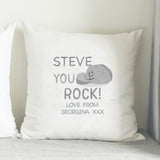 Personalised You Rock Filled Cushion