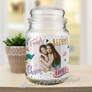 Personalised Chosen Family Photo Upload Large Scented Jar Candle