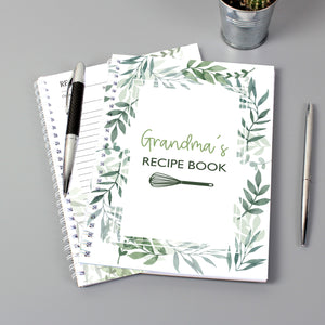 Personalised Botanical A4 Recipe Book Journal