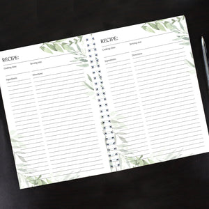 Personalised Botanical A4 Recipe Book Journal