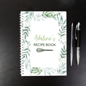 Personalised Botanical A4 Recipe Book Journal