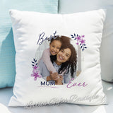 Personalised Floral Best Ever Photo Upload Cushion