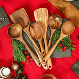 Set of 7 Teak Utensils