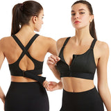 Back Closure Strappy Sports Bras Criss Cross Wireless Padded Workout Yoga Bra Tops