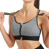 Back Closure Strappy Sports Bras Criss Cross Wireless Padded Workout Yoga Bra Tops