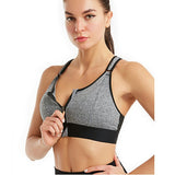 Back Closure Strappy Sports Bras Criss Cross Wireless Padded Workout Yoga Bra Tops