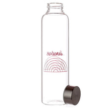 Load image into Gallery viewer, Reusable 500ml Glass Water Bottle with Protective Neoprene Sleeve - Somewhere Rainbow