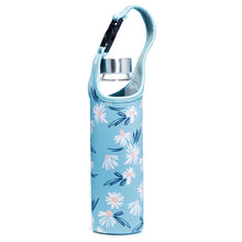 Load image into Gallery viewer, Reusable 500ml Glass Water Bottle with Protective Neoprene Sleeve - Daisy Lane Pick of the Bunch