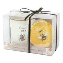 Load image into Gallery viewer, Queen Bee Ceramic Mug and Coaster Set