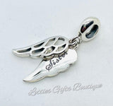 Sterling Silver Angel Wings Charm