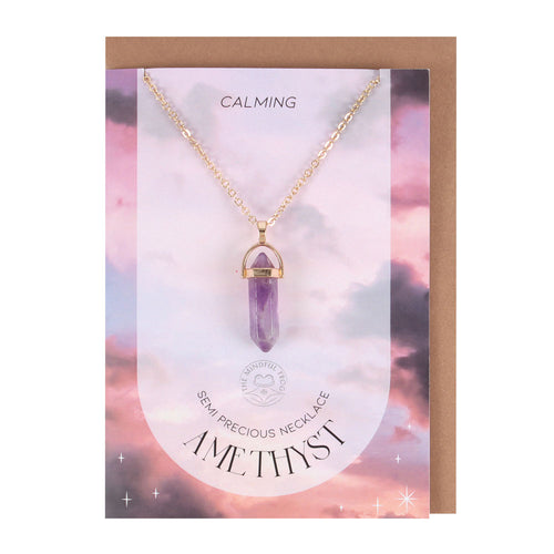 Amethyst Crystal Necklace Card - Calming