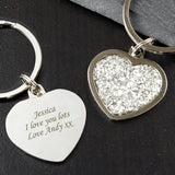 Personalised Diamante Heart Keyring