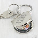 Personalised Free Text Round Photo keyring