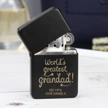 Load image into Gallery viewer, Personalised &#39;World&#39;s Greatest Grandad&#39; Black Lighter