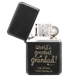 Personalised 'World's Greatest Grandad' Black Lighter