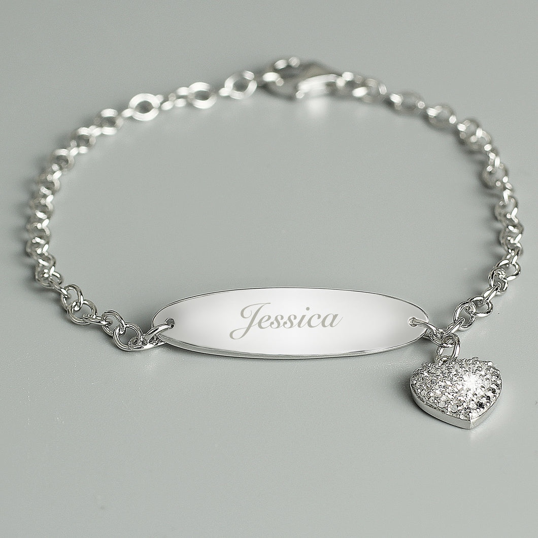 Personalised Children's Sterling Silver and Cubic Zirconia Bracelet