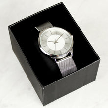 Load image into Gallery viewer, Personalised Silver with Mesh Style Strap Ladies Watch