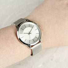 Load image into Gallery viewer, Personalised Silver with Mesh Style Strap Ladies Watch