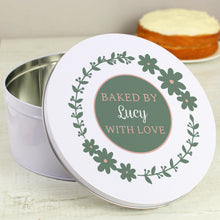 Load image into Gallery viewer, Personalised Floral Cake Tin