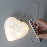 Personalised Forever In Our Hearts LED Hanging Glass Heart