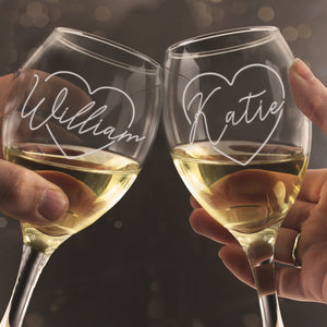 Personalised Name Only Wine Glass Set