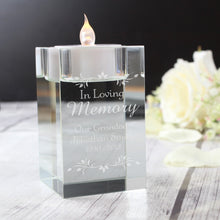 Load image into Gallery viewer, Personalised Sentiments Glass Tea Light Holder