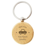 Personalised 'Car Motif' Wooden Keyring