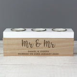 Personalised Married Couple Triple Tea Light Box