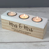 Personalised Married Couple Triple Tea Light Box