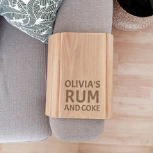 Load image into Gallery viewer, Personalised Large Free Text Wooden Sofa Tray