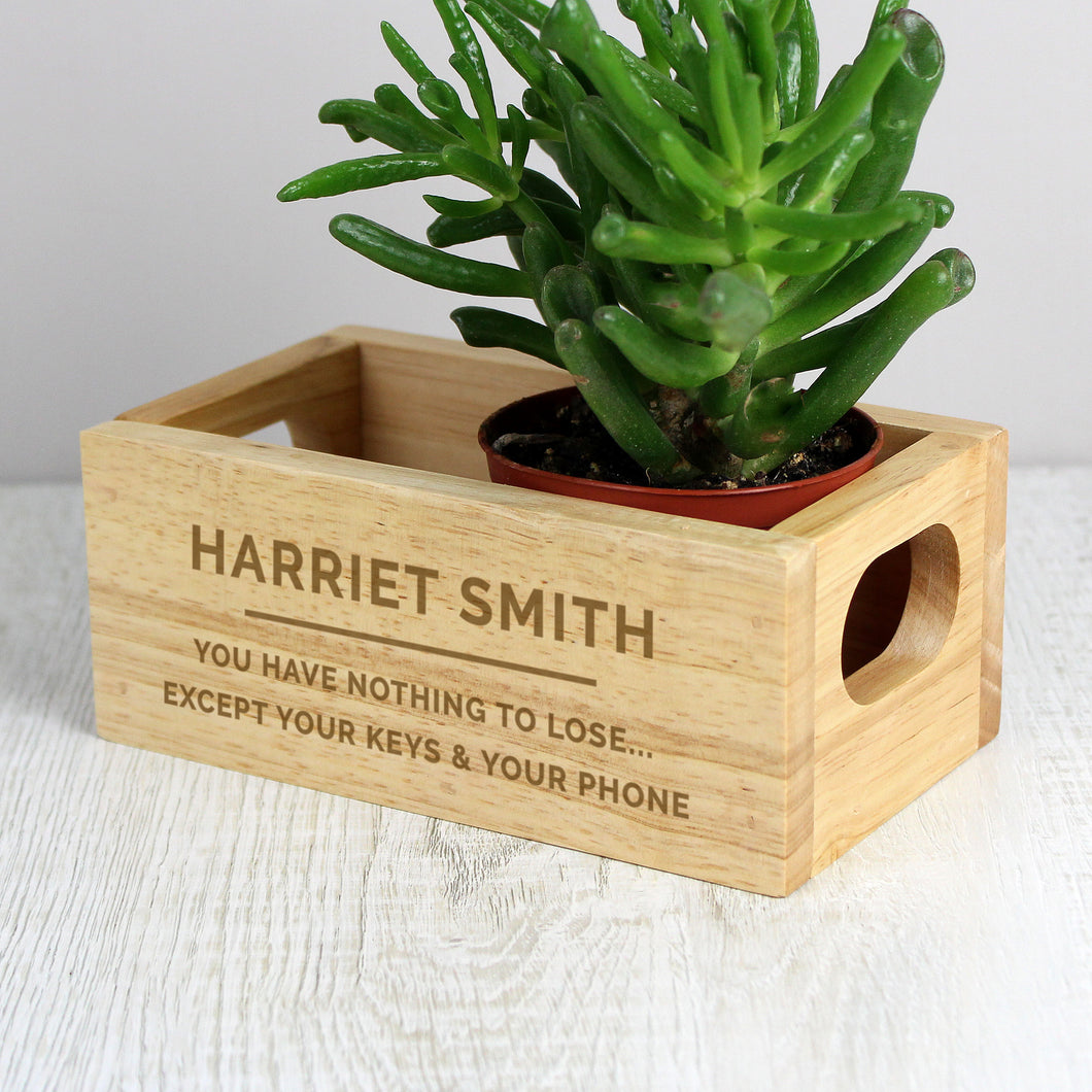 Personalised Free Text Mini Wooden Crate