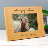 Personalised Free Text 6x4 Wooden Photo Frame