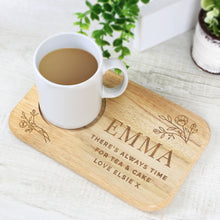 Load image into Gallery viewer, Personalised Floral Wooden Coaster Tray